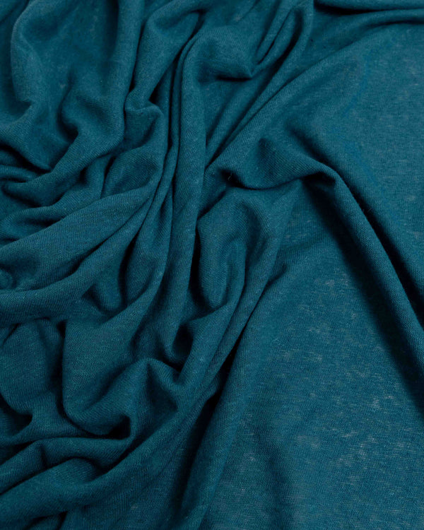 2.4m Deep Teal Organic Cotton & Linen Jersey