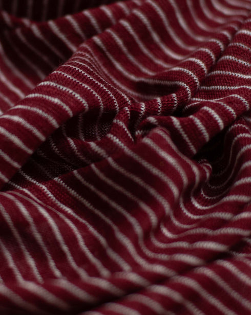 Burgundy Striped Linen Jersey