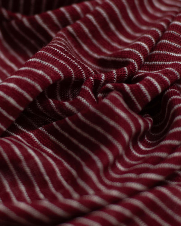 Burgundy Striped Linen Jersey