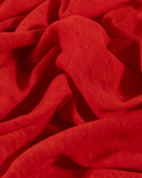 Bright Red Cotton & Linen Jersey