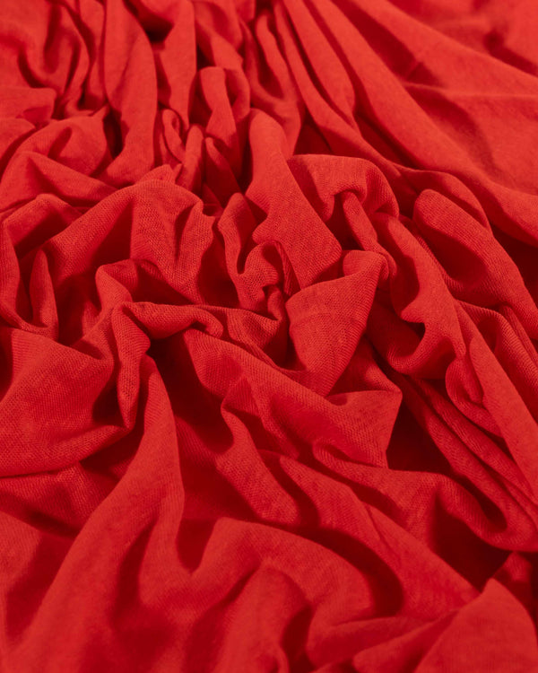 Bright Red Cotton & Linen Jersey