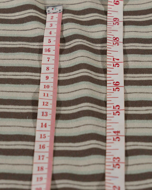 Brown Beige Green Stripe Cotton Jersey (extra wide)