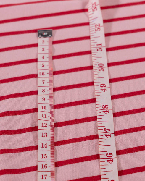 Pink Red Stripes Organic Cotton Jersey (extra wide)