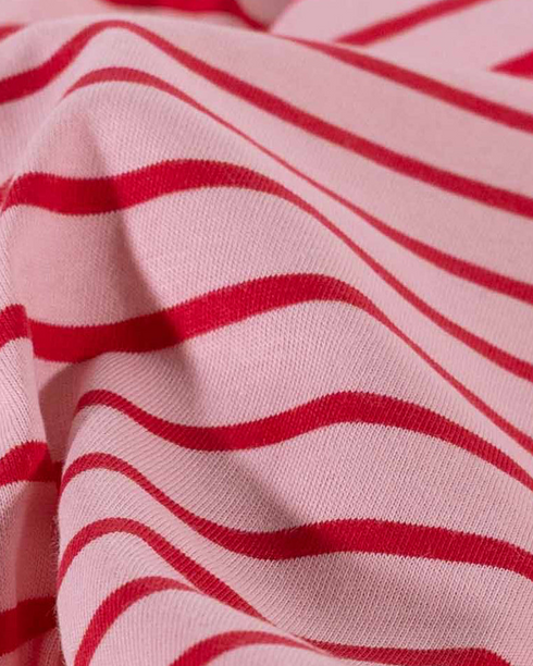 Pink Red Diagonal Stripe Organic Cotton Jersey (extra wide)