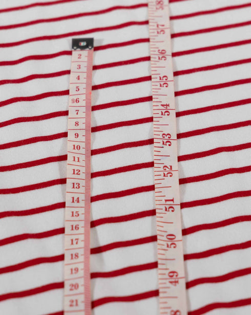 Red & White Stripes Organic Cotton Jersey (extra wide)