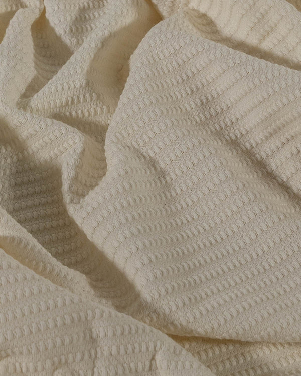 Pearl White Textured Cotton Jersey