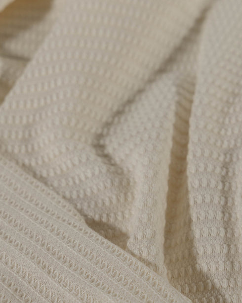 Pearl White Textured Cotton Jersey