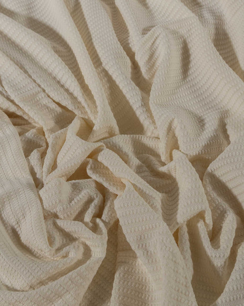 Pearl White Textured Cotton Jersey