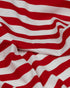 Red & White Diagonal Stripe Cotton Jersey (extra wide)