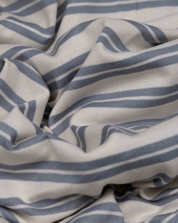 Grey & Warm White Stripe Cotton Jersey
