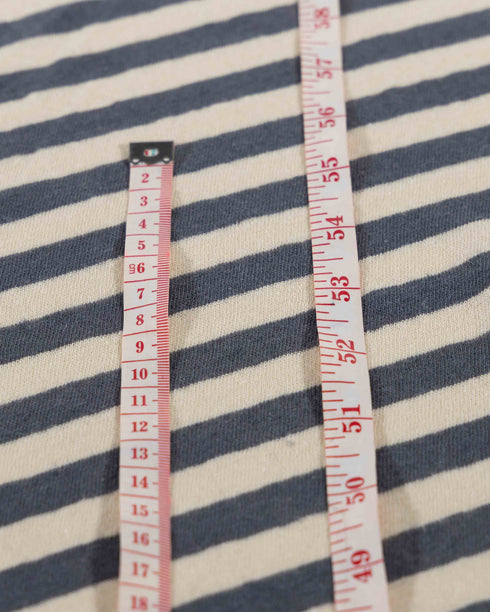 Ecru & Grey Diagonal Stripe Organic Cotton & Linen Jersey