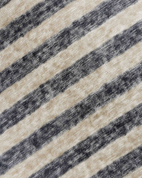 Ecru & Grey Diagonal Stripe Organic Cotton & Linen Jersey