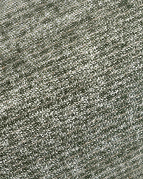 Muted Green Stripe Organic Cotton & Linen Jersey