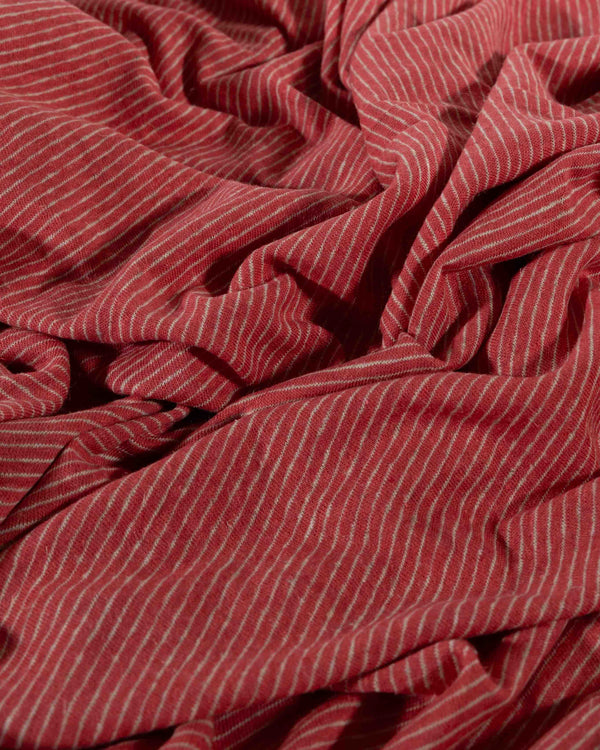 Bubblegum Pink Stripe Organic Cotton & Linen Jersey