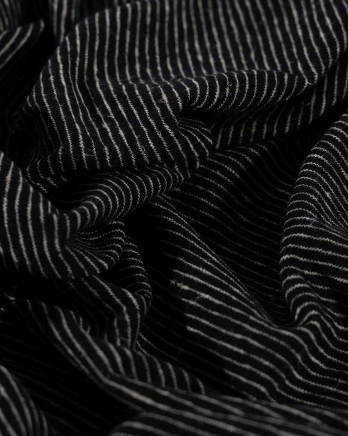 Black & White Diagonal Stripe Cotton & Linen Jersey
