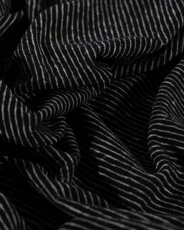 Black & White Diagonal Stripe Cotton & Linen Jersey