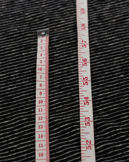 Black & White Diagonal Stripe Cotton & Linen Jersey