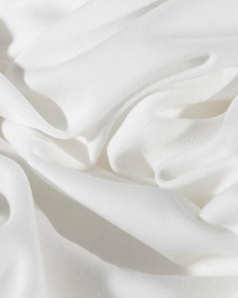 Optic White Cotton Double Knit Jersey