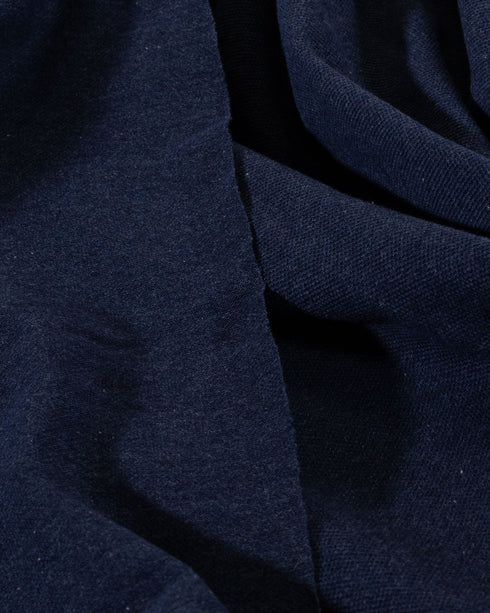 Blue Melange Pique Cotton Jersey (extra wide)
