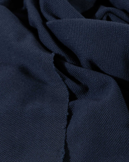 Navy Blue Pique Organic Cotton Jersey (extra wide)