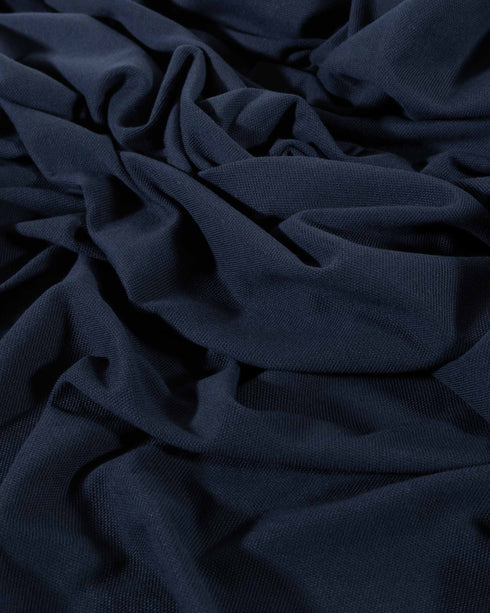 Navy Blue Pique Organic Cotton Jersey (extra wide)