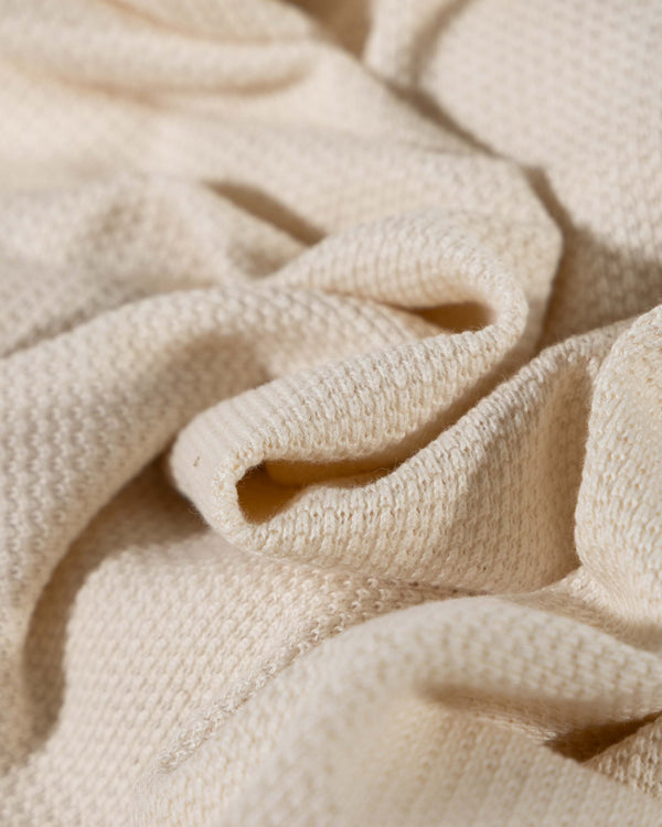 Ivory Textured Pique Cotton Jersey (extra wide)