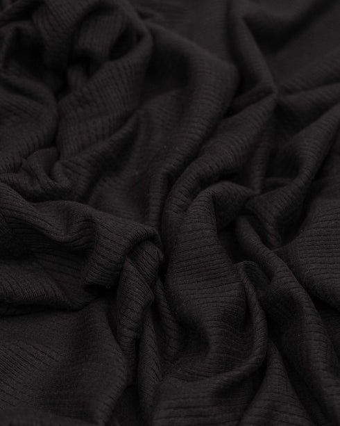 Black Rib Textured cotton jersey