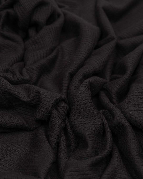Black Rib Textured cotton jersey