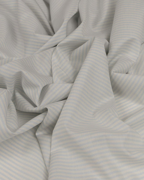 White & Light Blue stripe cotton