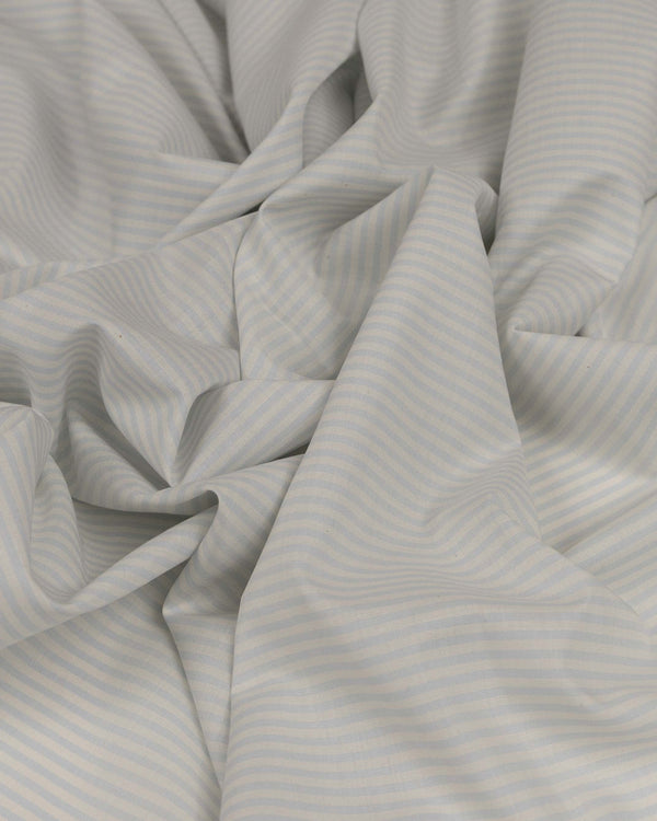 White & Light Blue stripe cotton