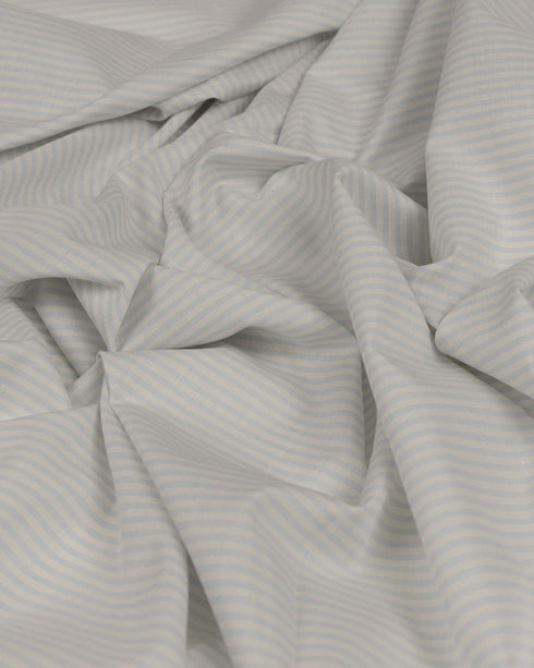 White & Light Blue stripe cotton