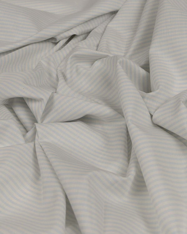 White & Light Blue stripe cotton