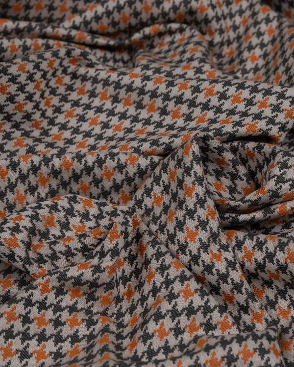 Orange & Grey Houndstooth cotton