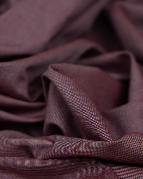 Burgundy Oxford weave cotton