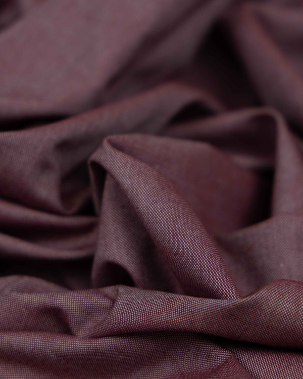 Burgundy Oxford weave cotton