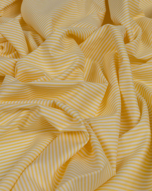White & Yellow Stripe cotton