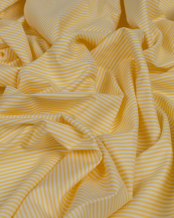 White & Yellow Stripe cotton